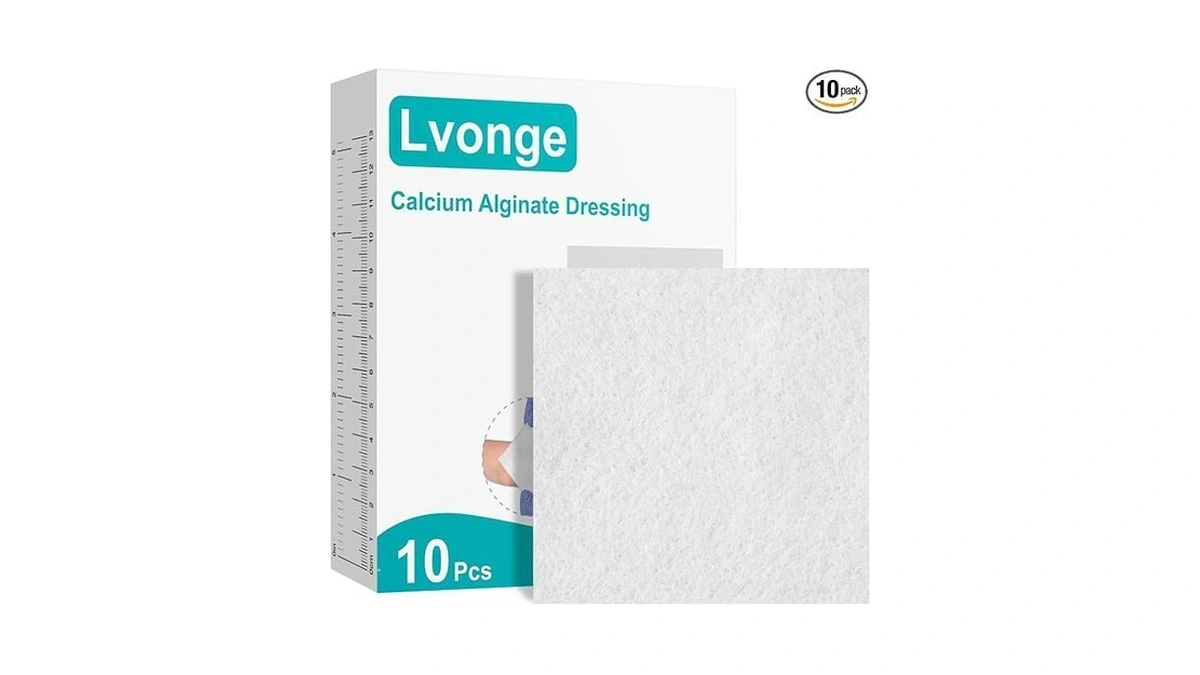 Calcium Alginate Wound Dressing, 4x4 Inch Gauze Pads (5 Count)