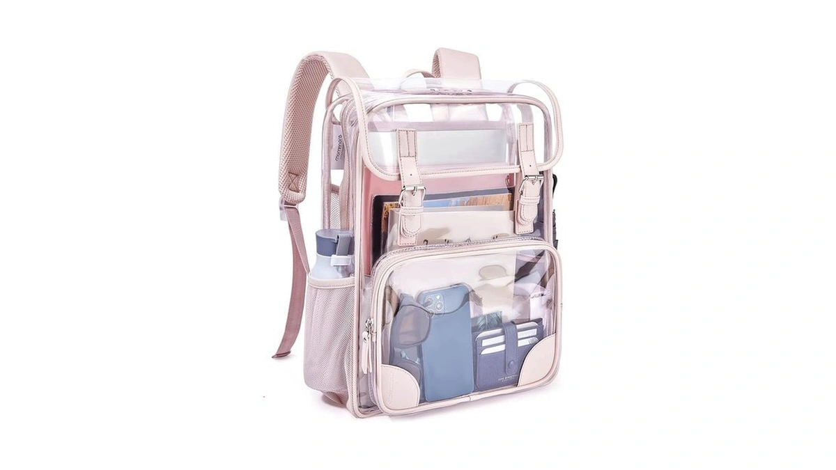 Mommore Clear Backpack For School Heavy Duty Pvc Transparent Bookbag