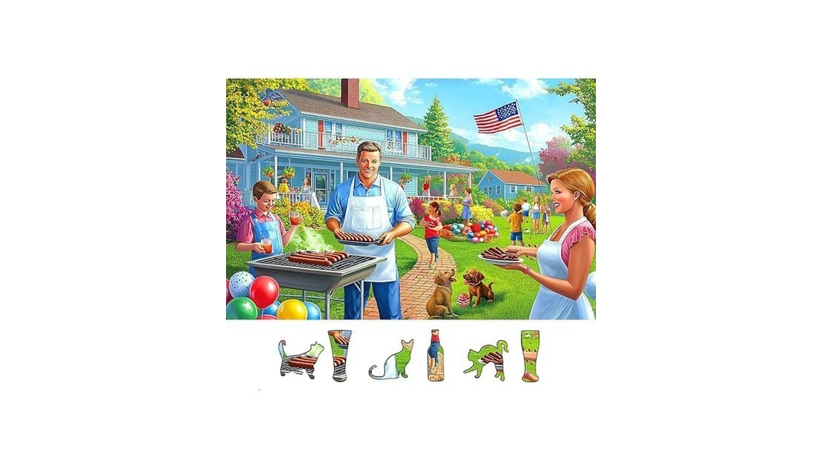 Backyard Barbecue Party 500 Piece Jigsaw Puzzle For Adults With