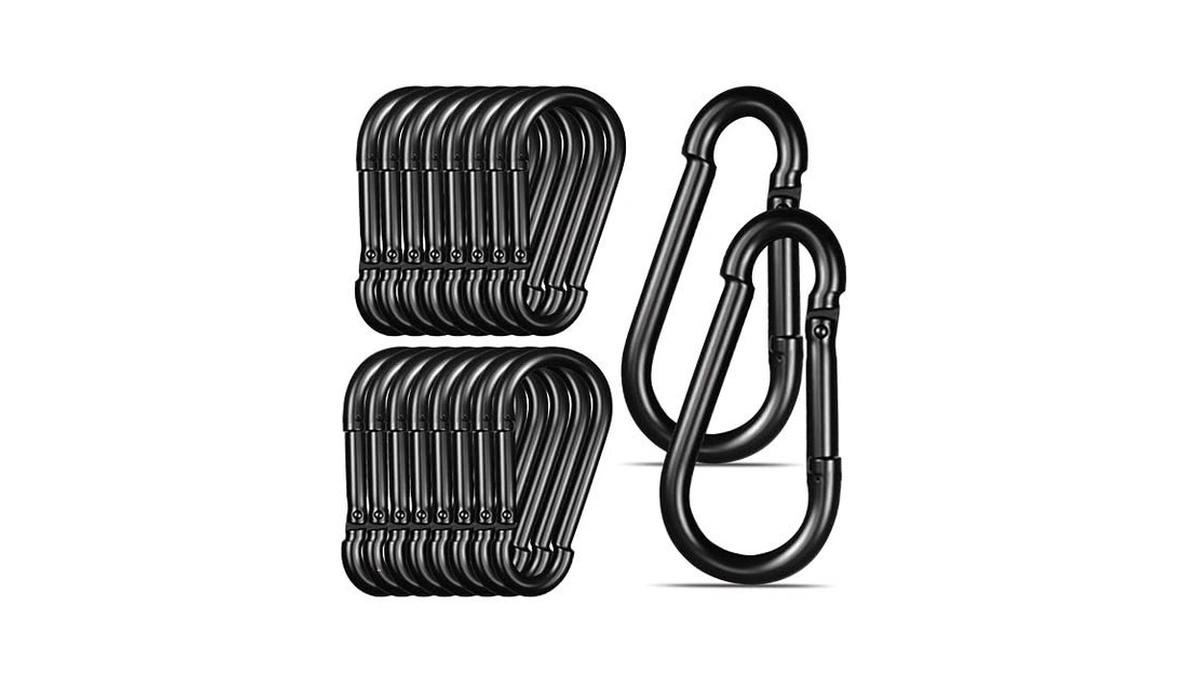 High-pq Black Carabiner, Heavy Duty Galvanized Steel Spring Snap Hook