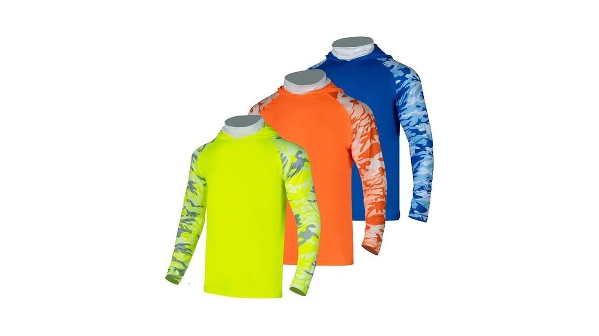 Men's High Visibility Safety Long Sleeve T Shirts With Hood,upf