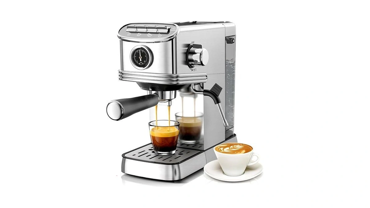 Kndko Espresso Machine, 20 Bar Espresso Maker With Milk Frother