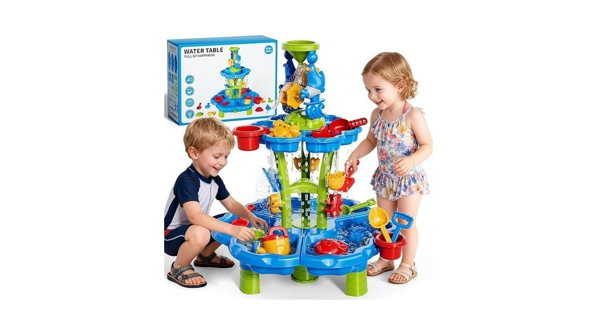 Novaluki Sand And Water Table For Toddlers, 2-tier Summer Outdoor