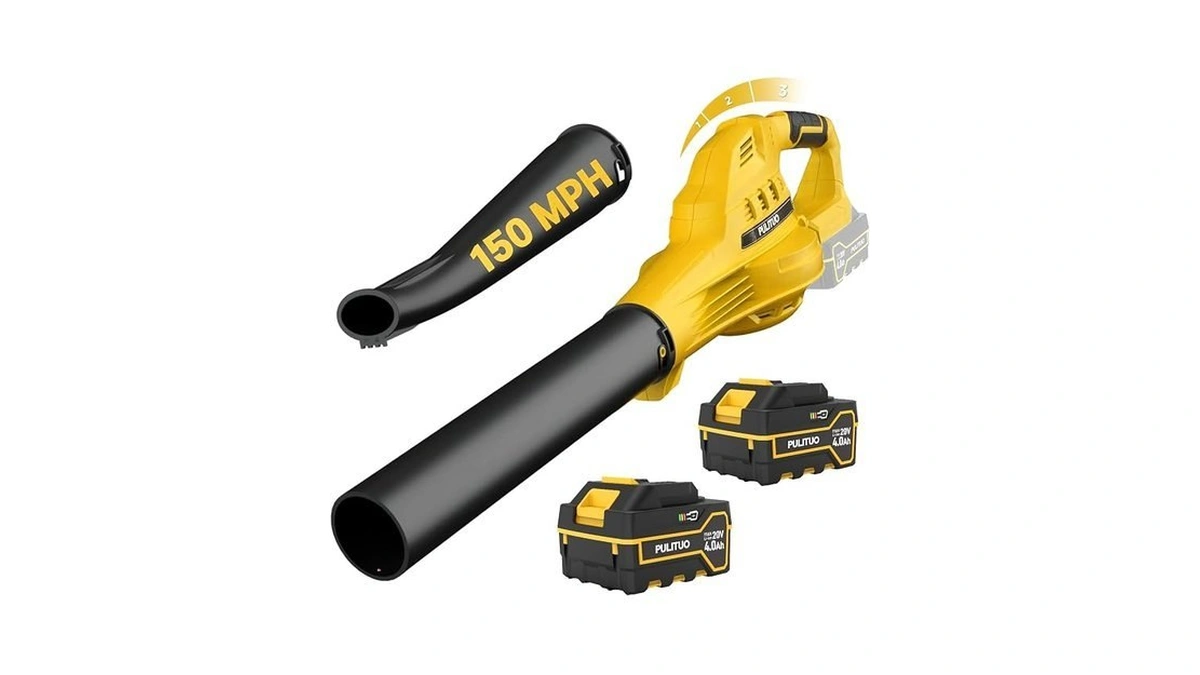 Leaf Blower Cordless With 2x 4.0ah Batteries And Charger, 150mph