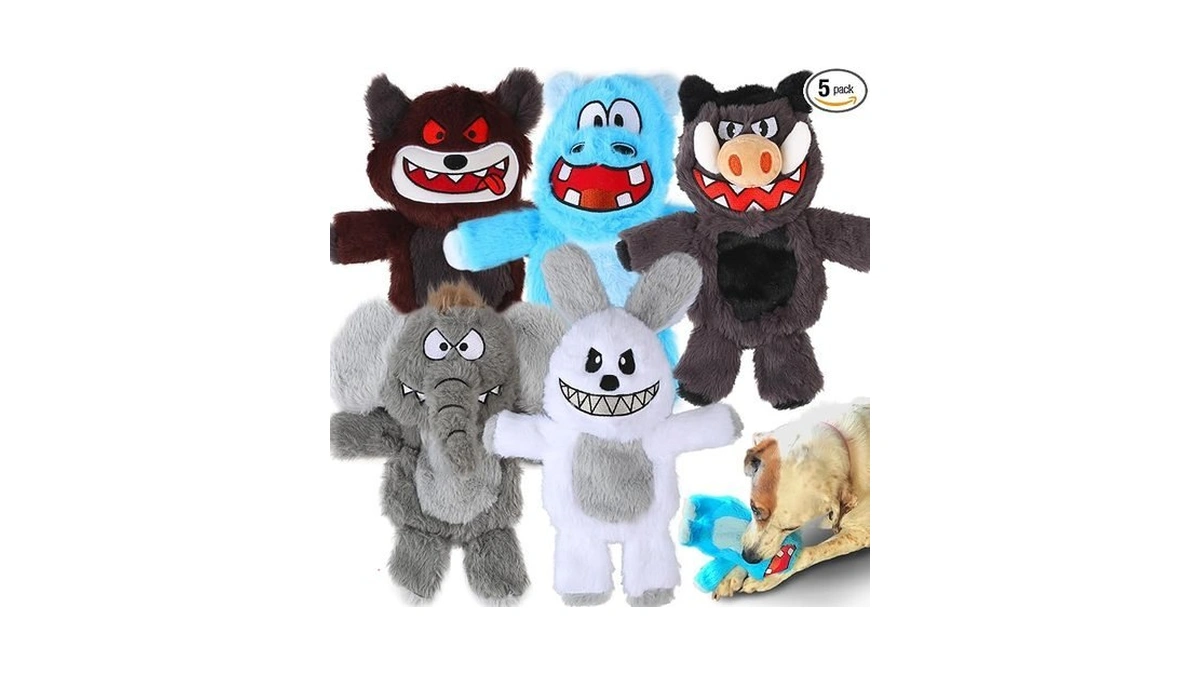 Bzonsmart Dog Squeaky Toys Plush Chew Toys For Small Medium