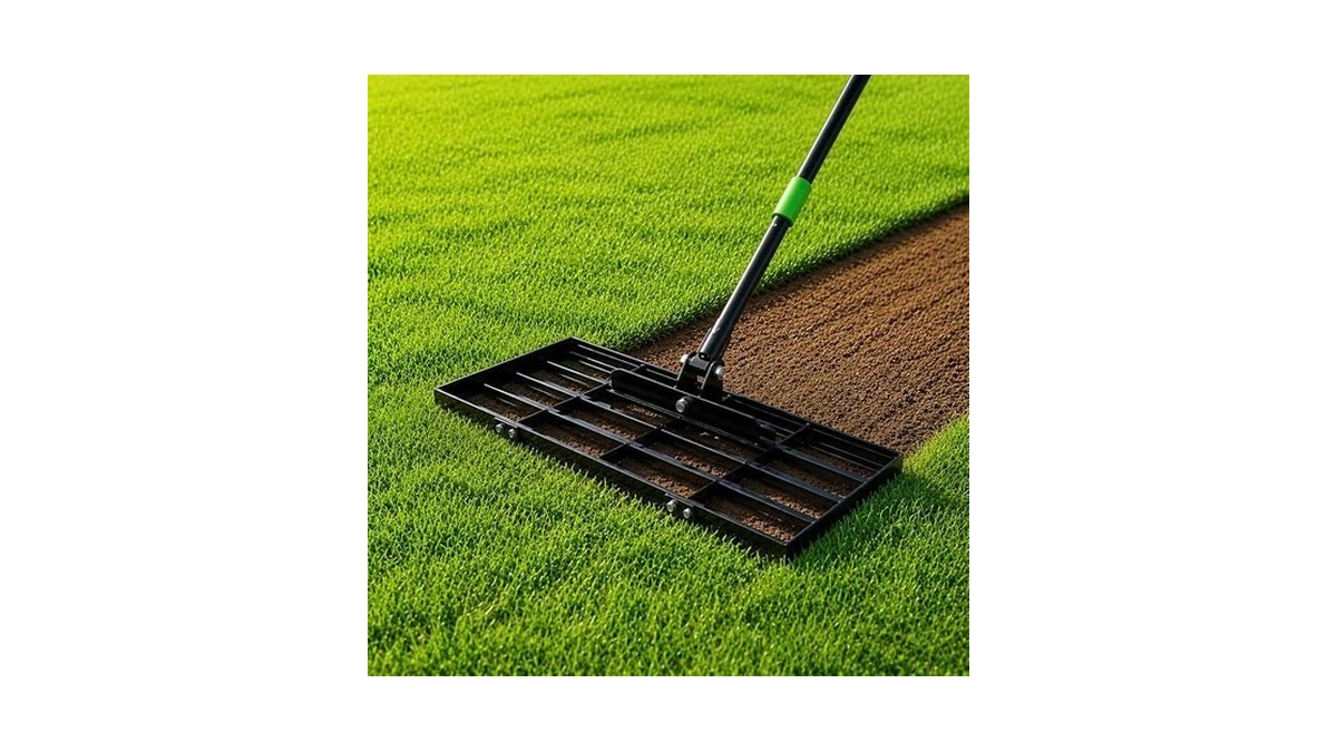Gardtech 30x10 Inch Lawn Leveling Rake Heavy Duty Adjustable Handle