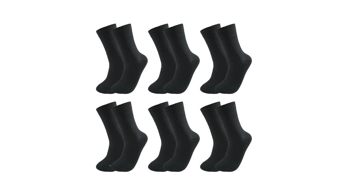Looknniy 6 Pairs Crew Athletic Socks For Men Breathable Cushion
