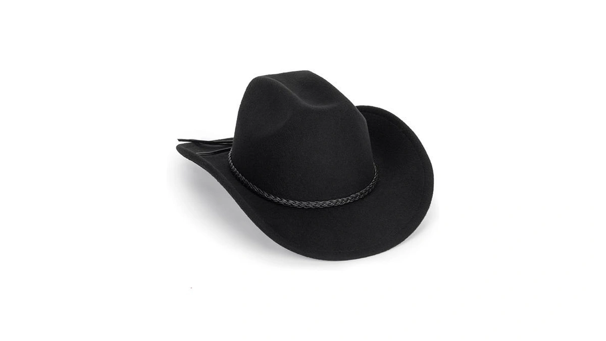 Classic-western-cowboy-hat Upturn-brim Felt-cowgirl-hat Rodeo-hats With Belt For Women Men (fit