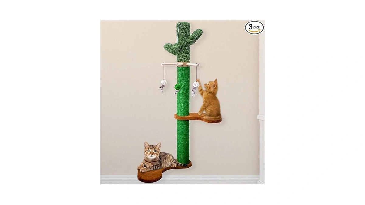 Meowoou Wall Mounted Cat Scratcher For Indoor Cats, 38 Inch