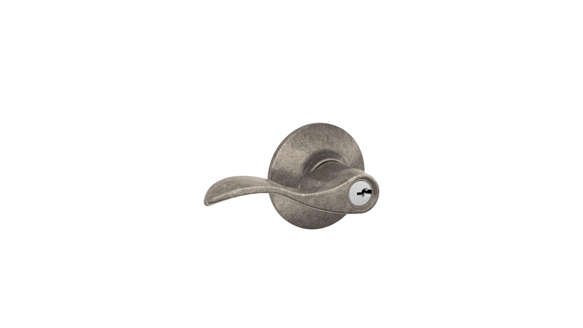 Schlage F51a Acc 621 Accent Keyed Lever, Distressed Nickel