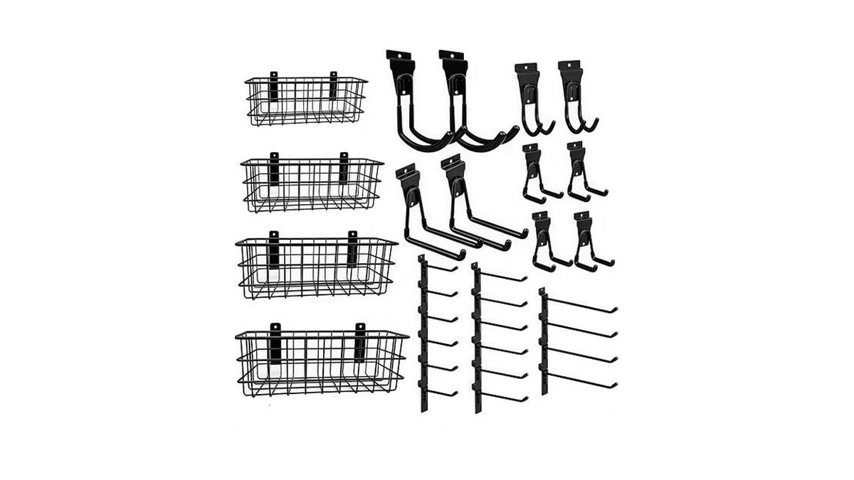 Vdteb 30 Pcs Slatwall Hooks Accessories Set, 4 Pack Ventilated