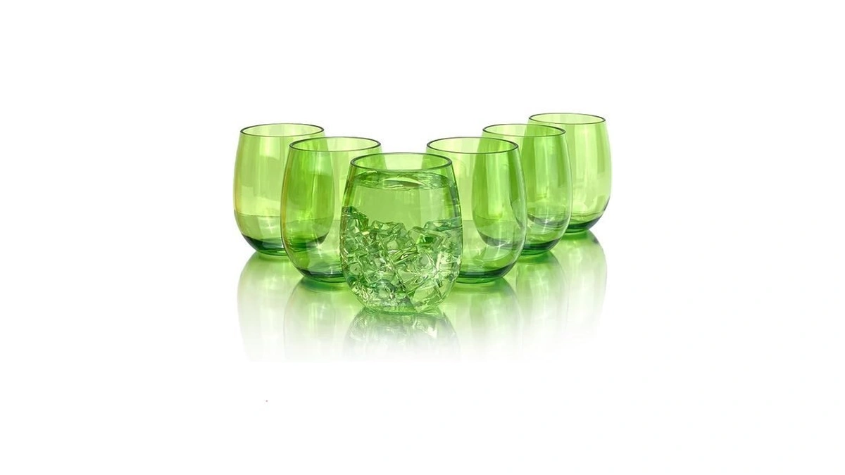 Yongzhenlite Set Of 6 Acrylic Wine Glasses, 20-ounce Plastic Tumbler