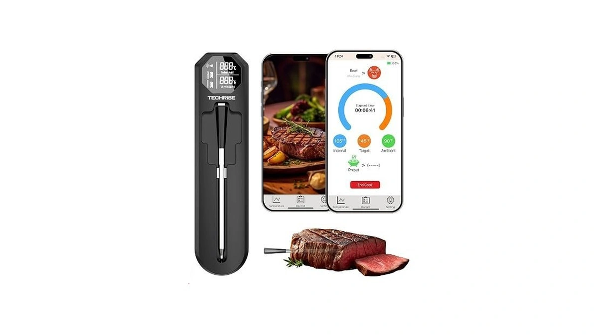 Techrise Bluetooth Wireless Meat Thermometer With App,wireless Meat Thermometer Digital