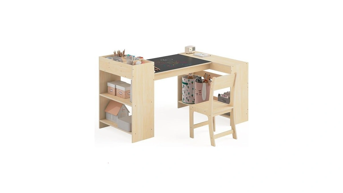Bbgroundgrm Kids Art Table And 1 Chairs Set, Kids Craft