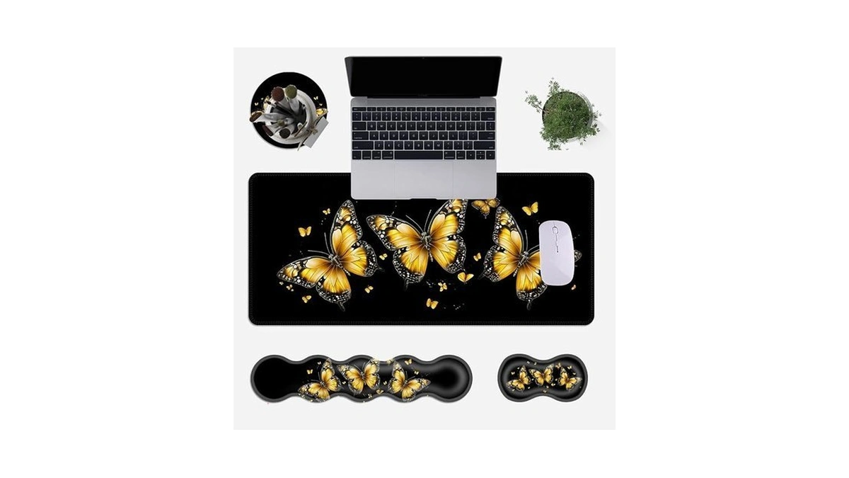 Wiaekosef Large Mouse Pad Set,extended Mouse Pad+keyboard Wrist Rest Support