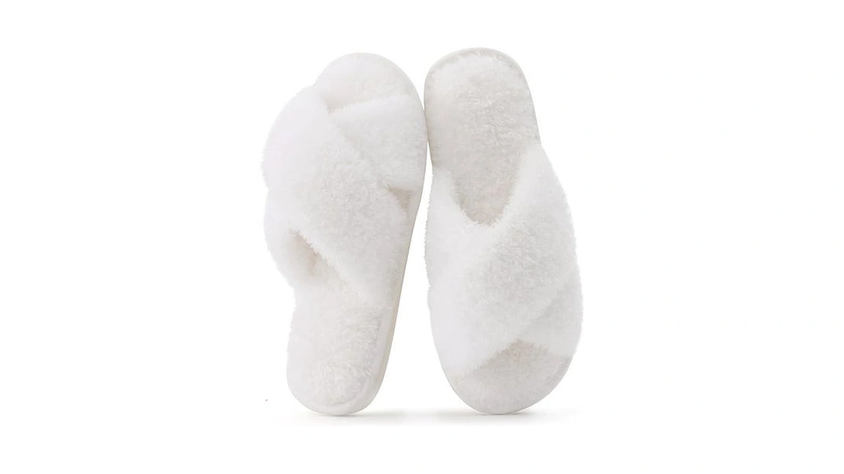 Evshine Memory Foam Fuzzy House Slippers For Women