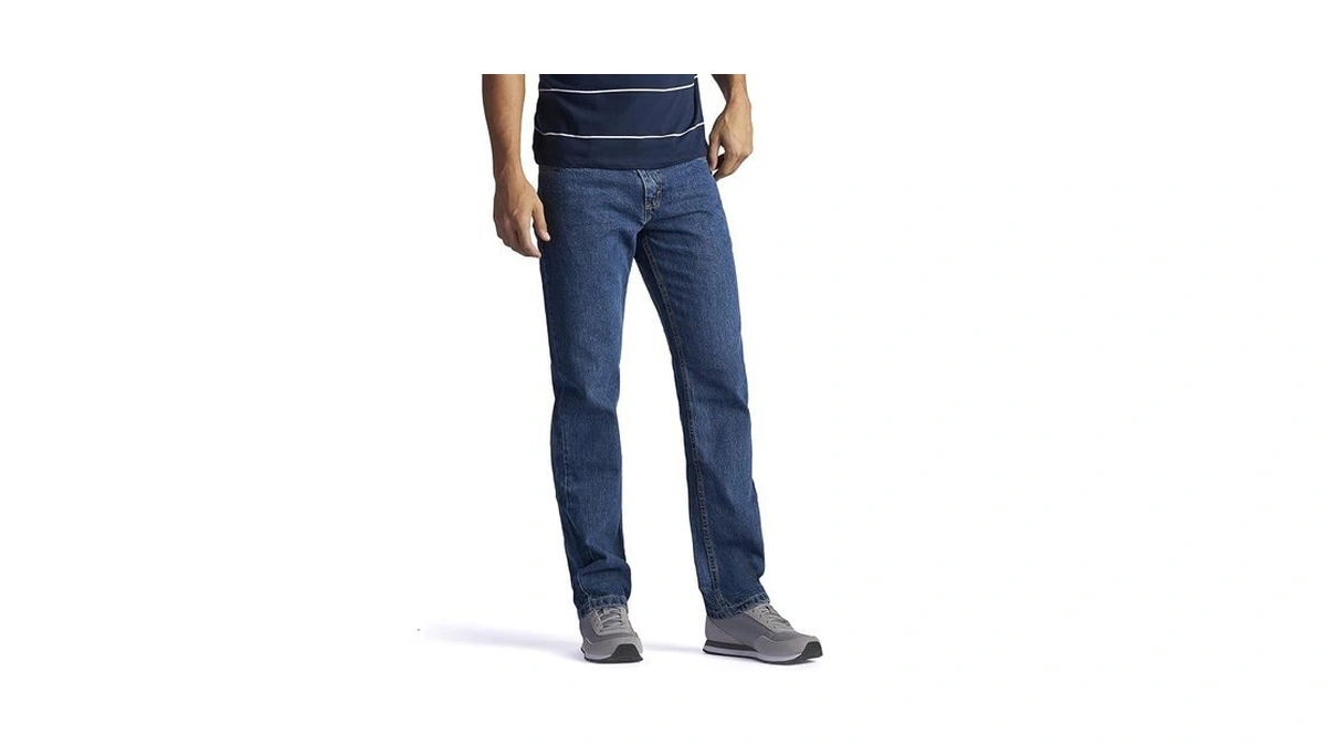 Lee Men's Regular Fit Straight Leg Jean, Medium Stone, 36w