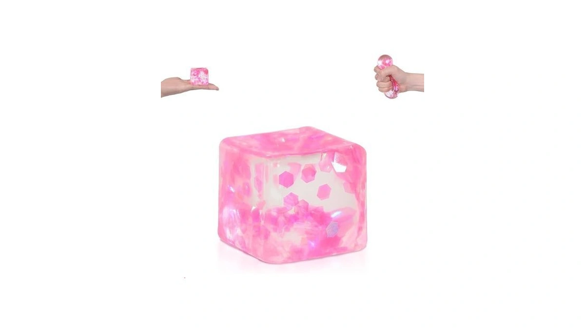 Large Sequins Ice Cube Squishy Toy 5cm/(1.97") Stress Balls Squeeze