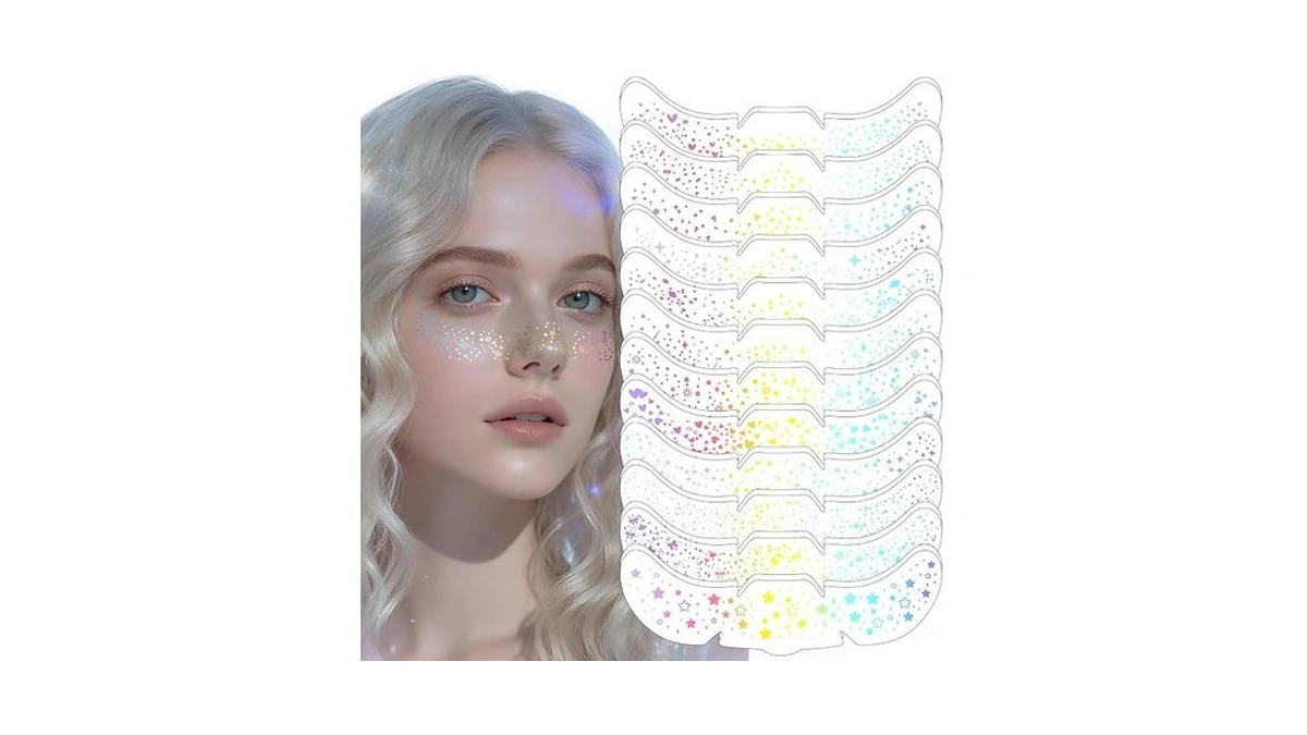 24pcs Glitter Freckles Makeup Patches-holographic-face Glitter Speckles, Sparkle Speckles Patches