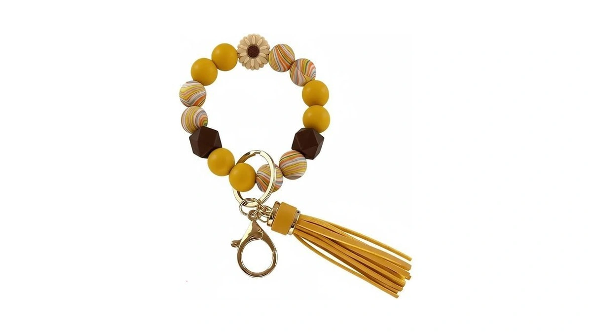 Jnewin Silicone Bead Keychain Wristlet, Cute Key Chains For Women
