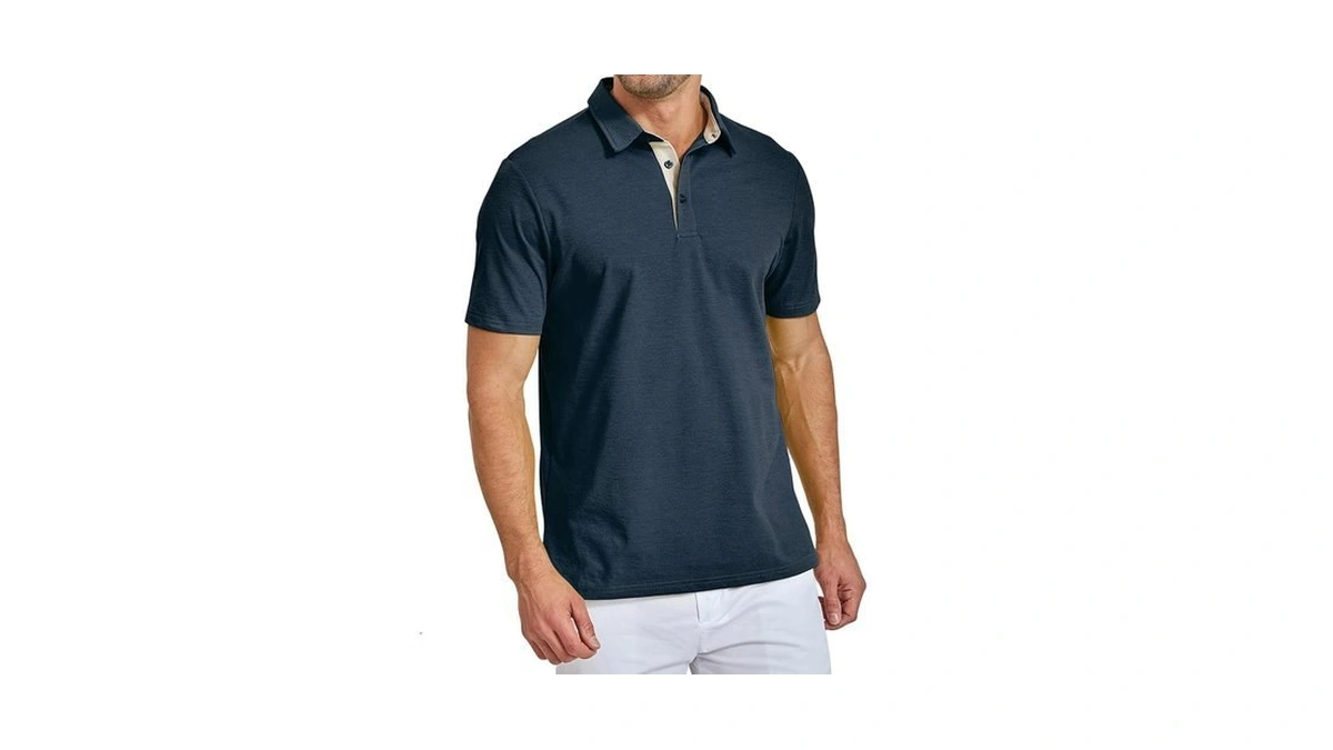 Frevontica Men's Polo Shirts Short Sleeve Lightweight Breathable Moisture Wicking