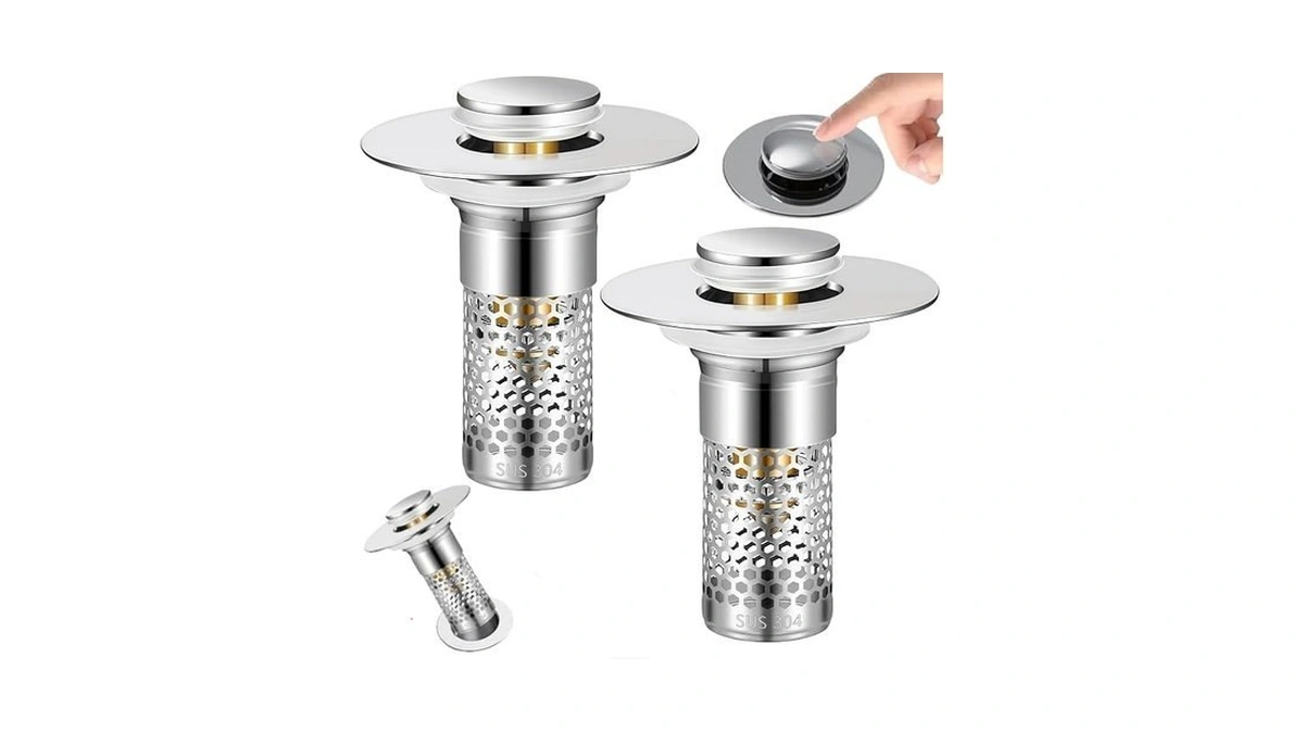Bathroom Sink Drain Strainer 2 Pack,bathroom Sink Stopper With Pop-up