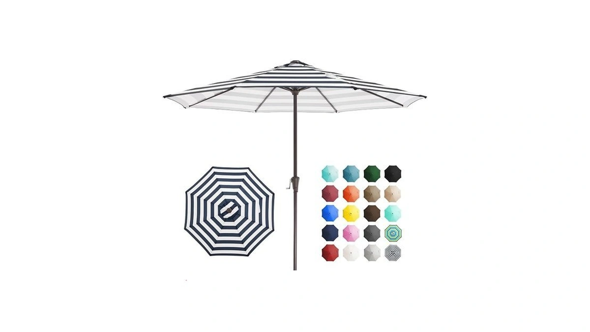 Jearey 11' Patio Umbrellas Outdoor Table Market Umbrella W/crank, 8
