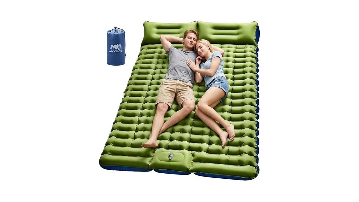 Myxslop Double Sleeping Pad For Camping, 4" Extra-thick 2 Person