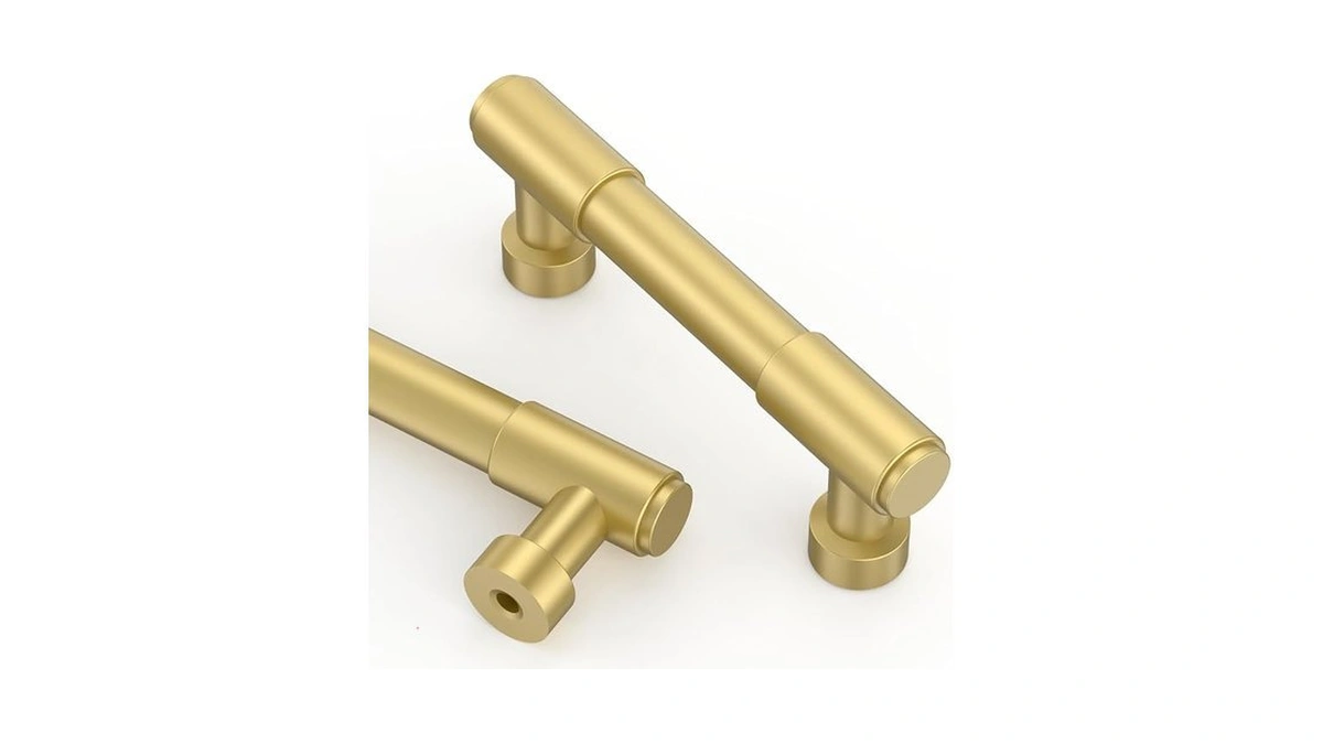 Asidrama 10 Pack 3 Inch(76mm) Brushed Gold Kitchen Cabinet Handles,