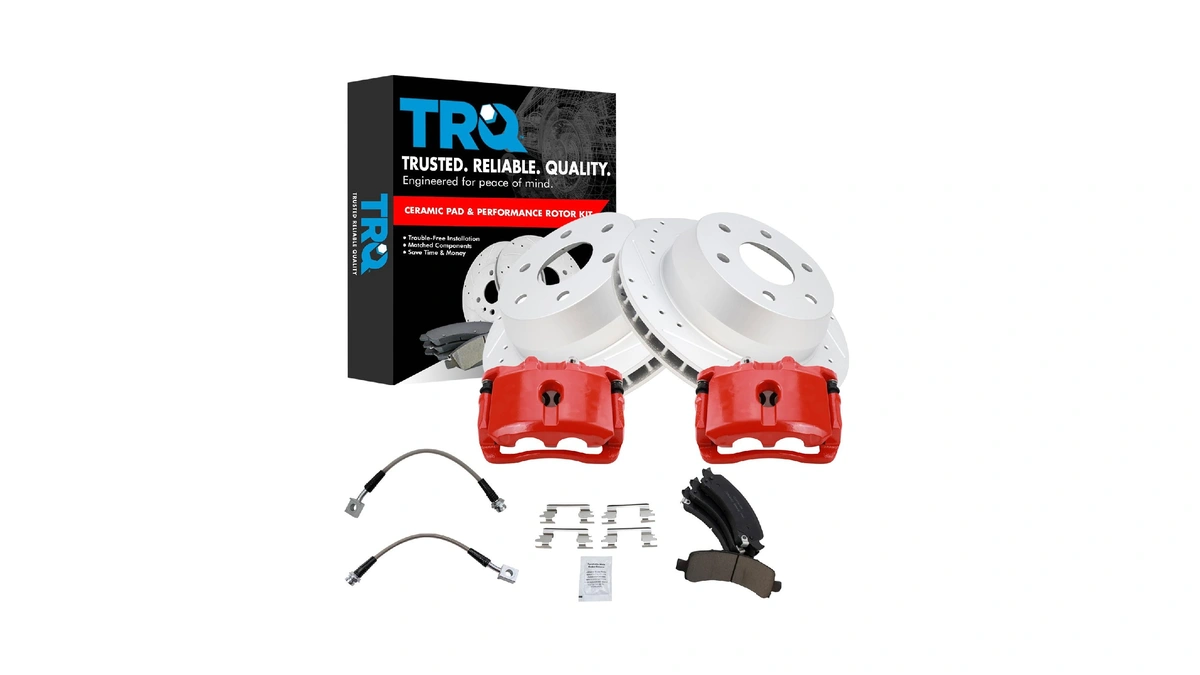 Trq Brake Pad & Rotor Kit Premium G-coated Slotted X