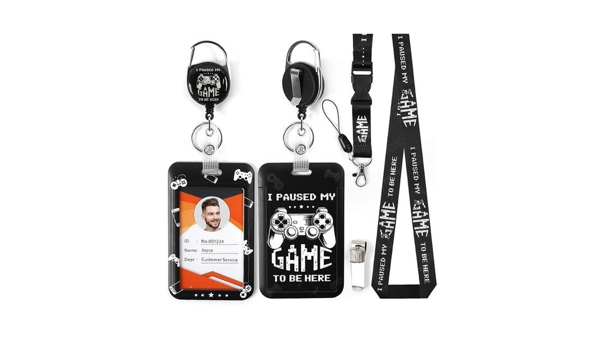 Jroyjoy Id Badge Holder With Lanyard & Retractable Heavy Duty