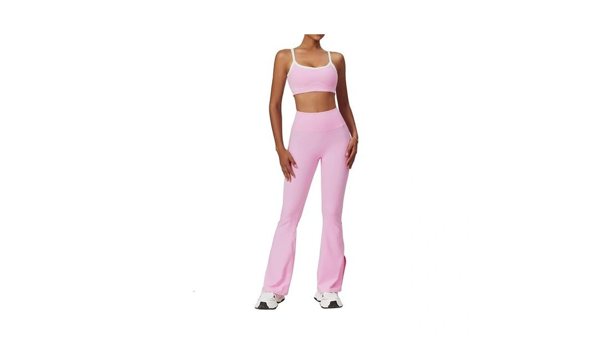 Omewee Yoga Sets For Women 2 Piece Fashion Contrasting Lines