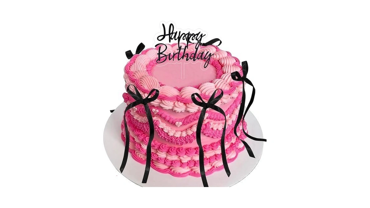 Yuboo 10 Pack Black Bow Cake Topper, Ribbon Bows For