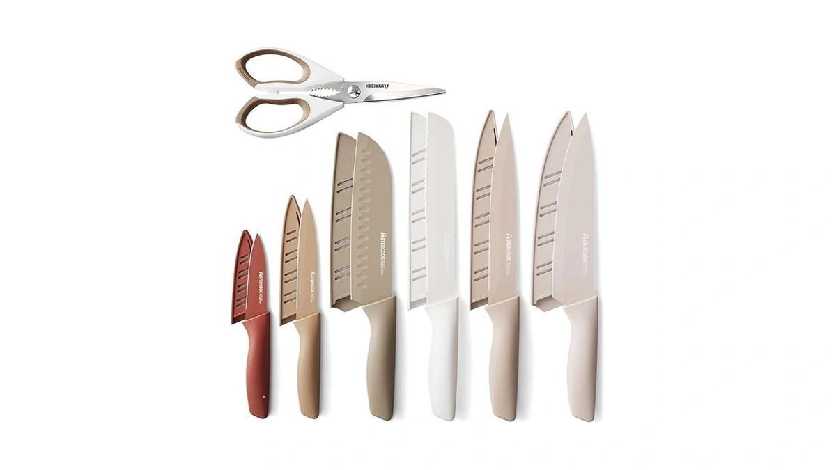 Astercook Knife Set, 13 Pieces Kitchen Knives Set With Healthy