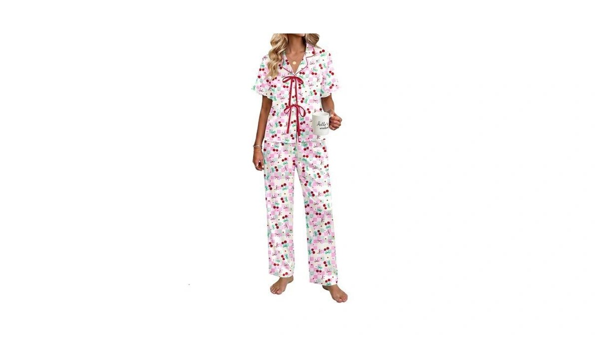 Ekouaer Silk Pajamas For Women 2 Piece Satin Pj Set