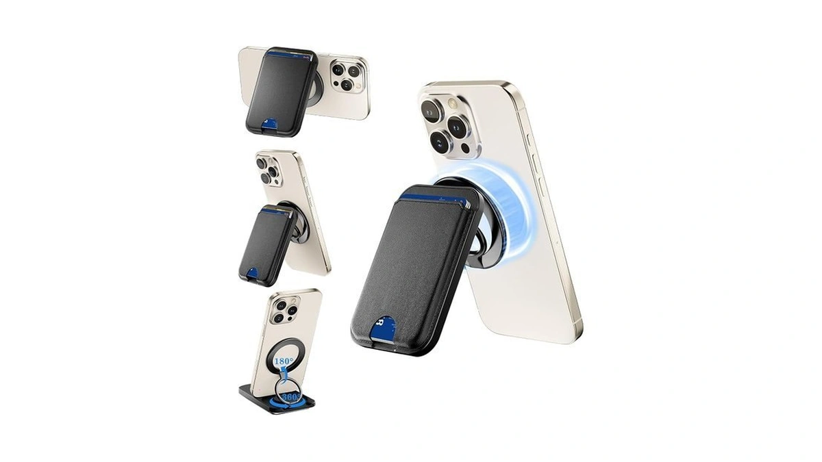 Senose Magnet Phone Wallet, Magnetic Card Holder With Adjustable Stand