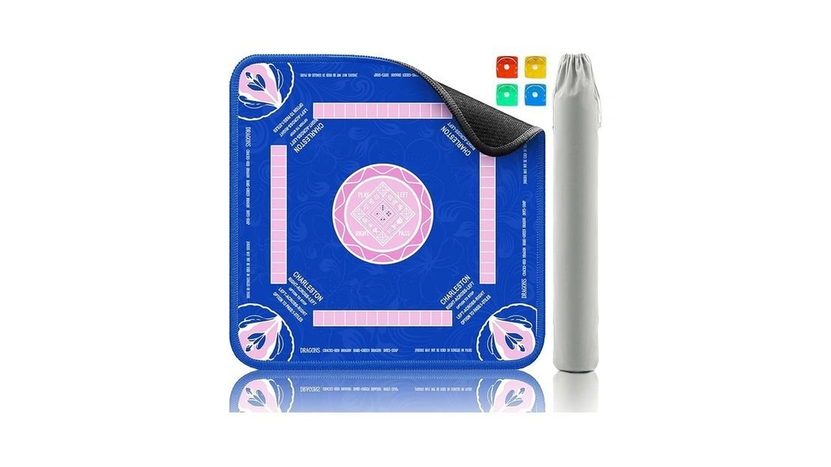 Kuiemtiv Mahjong Mat, 32.4x32.4 Inch Water-resistant Mah Jongg Mat For