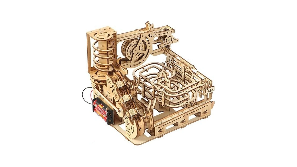 Adult 3d Wooden Spiral Walkway Marble Run Assembly Kit, Diy