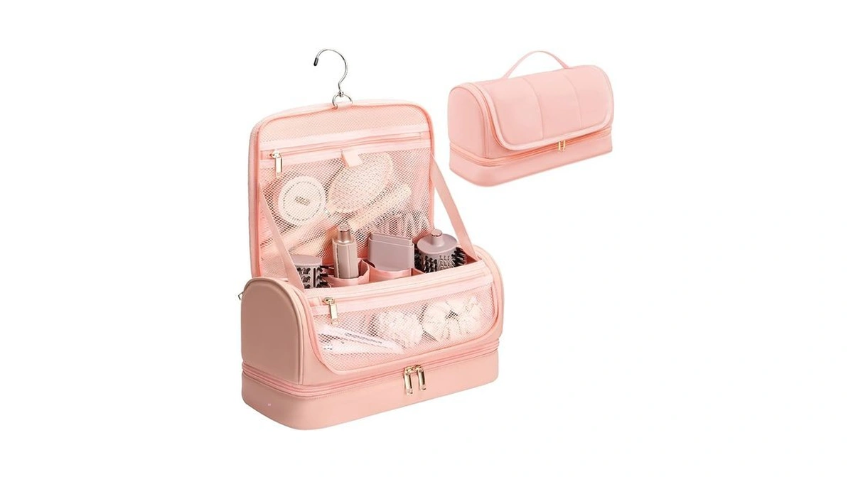 Noldena Hanging Hair Tool Organizer Compatible With Dyson Airwrap, Pink