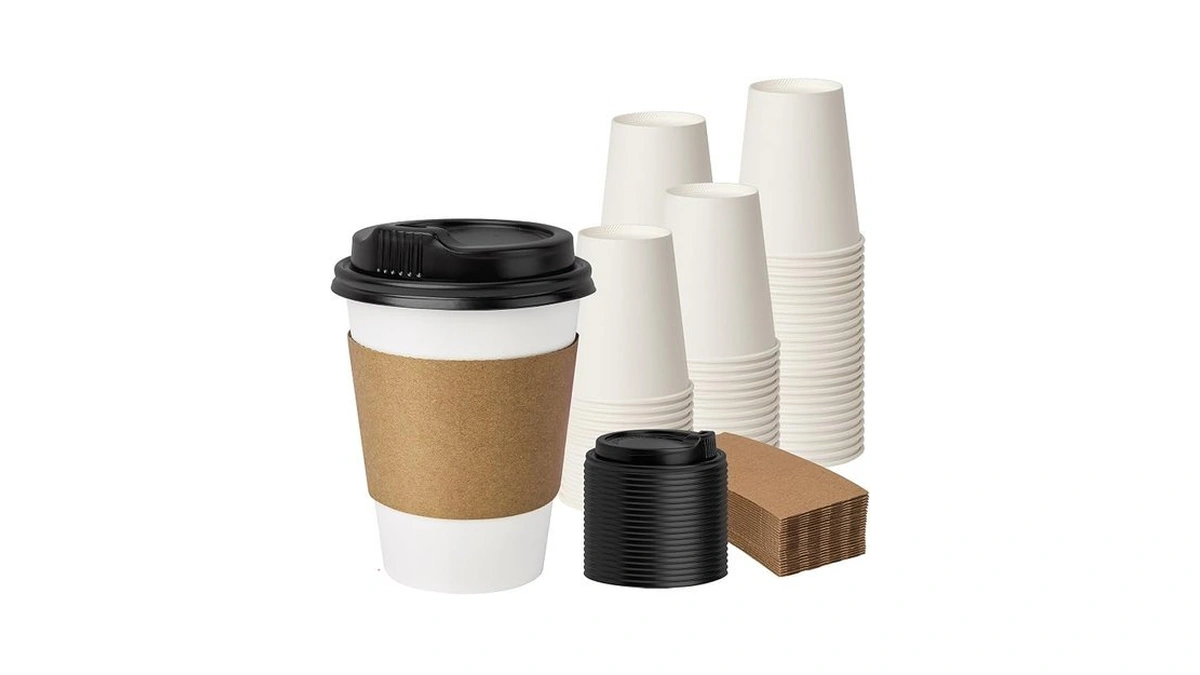 Packinno 12 Oz 50 Pack Disposable Coffee Cups With Lids