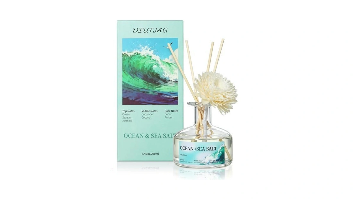 8.45 Oz Salt Scent Diffusers With 6 Reed Sticks,250ml Reed