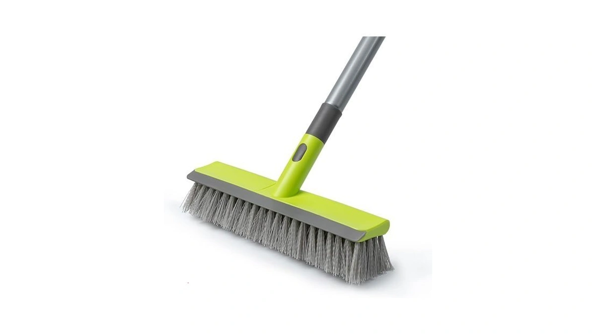 Floor Scrub Brush With 57" Long Handle, 2 In 1