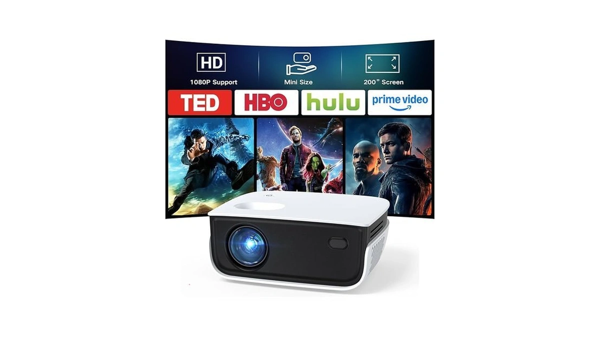 Mini Projector, Nicpow Upgrade Portable Outdoor Movie Projector, 1080p And