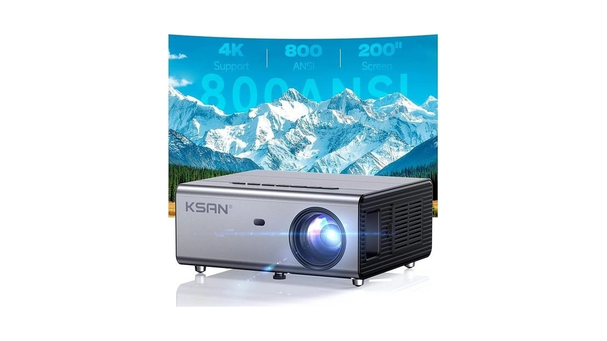 Ksan Movie Projector, [800 Ansi Lumen] Projector With Wifi 6,