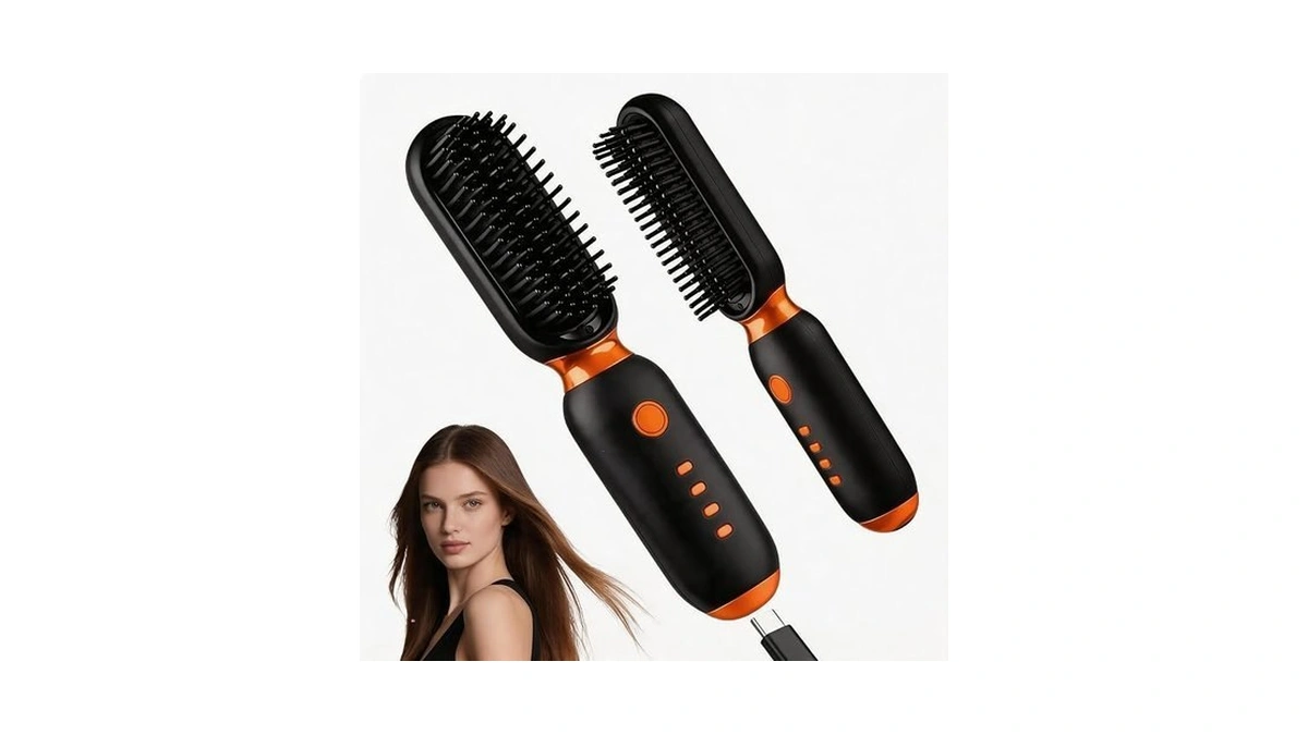 Go Brush Pro - Hair Straightener Brush Portable Cordless Mini