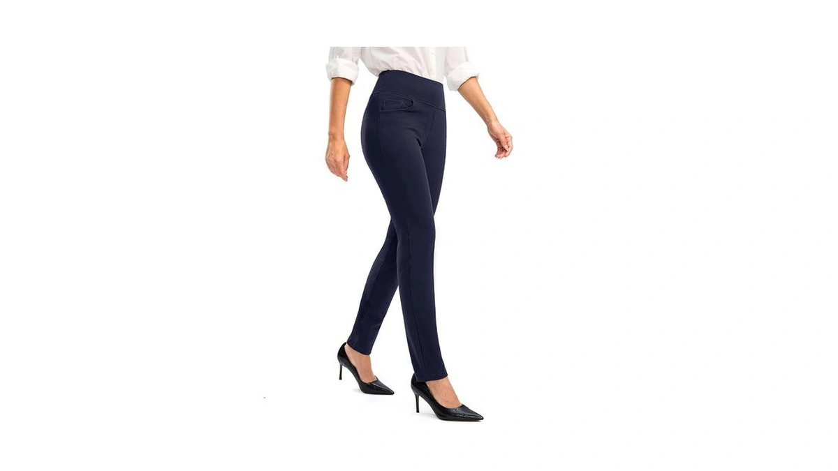 Rammus Womens Stretch Dress Pants For Work With 5 Pockets