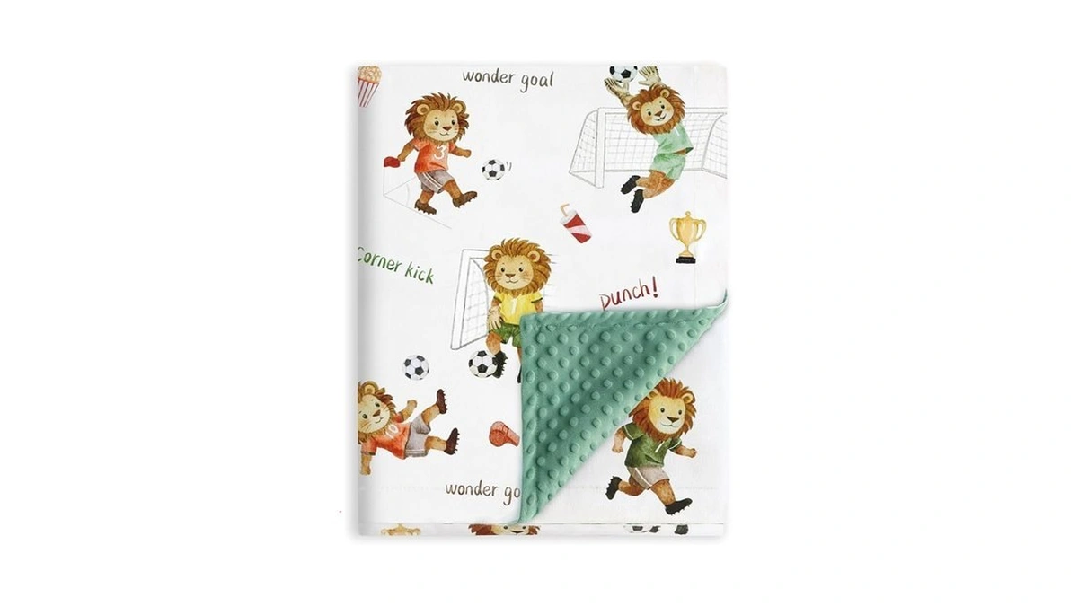 Boritar Soccer Baby Blanket Double Layer Dotted Lion Print 30