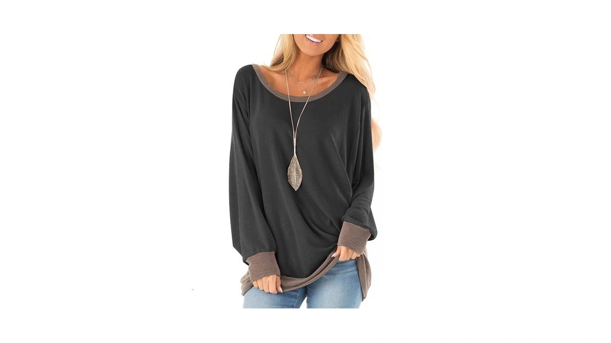 Fallorchid Women's Long Sleeve Crew Neck Tunics Loose Fit Casual