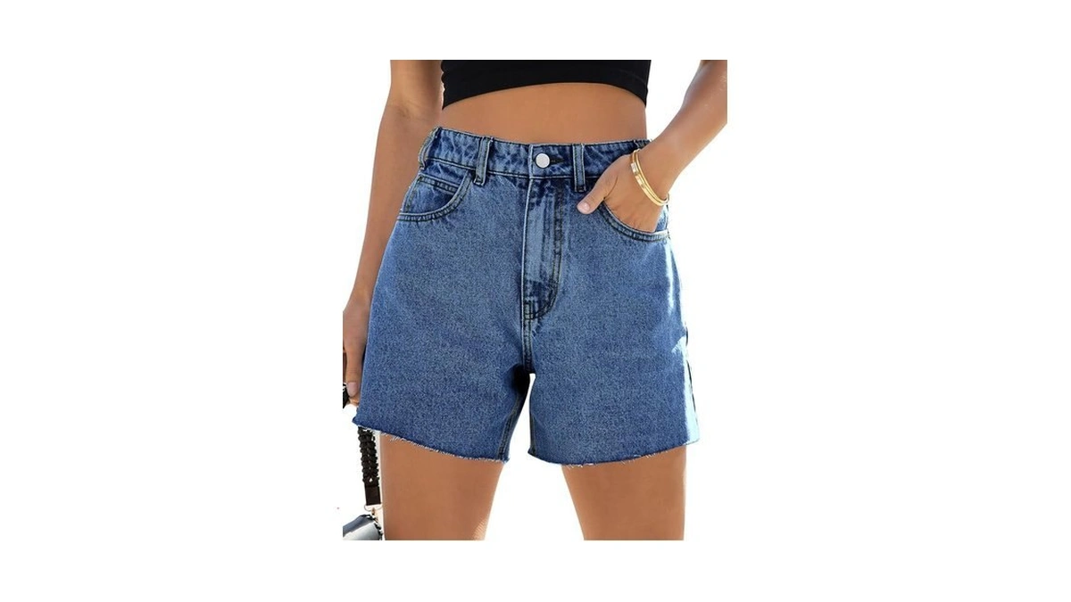 Cicy Bell Womens High Waisted Jean Shorts Summer Baggy Stretchy