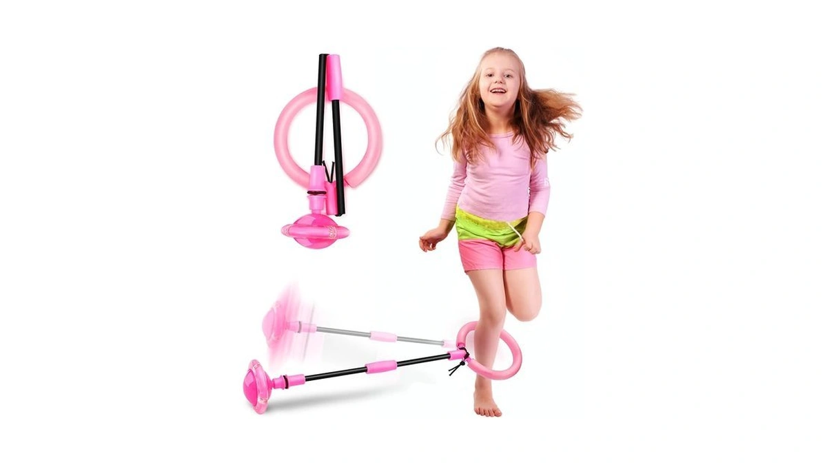Hewog Skip Ball, Portable Foldable Colorful Flash Wheel Swing Ball,